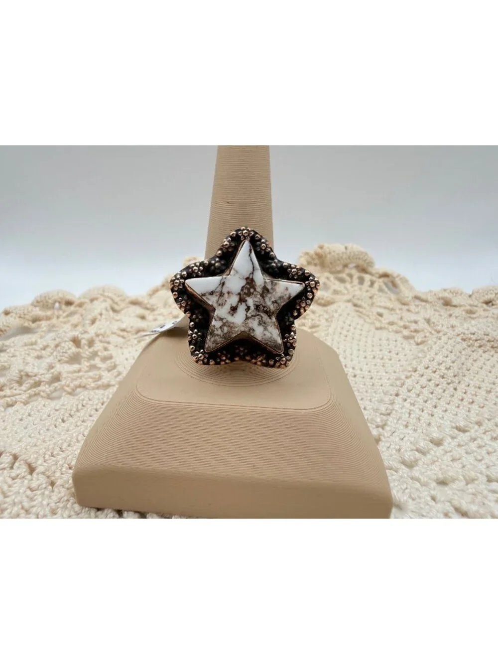 NWT Artisan Wild horse Star-Shap Copper Adj Statement Ring Western Boho Chic 11g